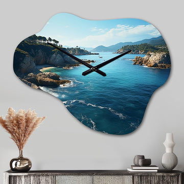 Italy Italian Riviera Reverie - Asymmetric Metal Wall Clock